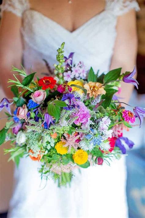 Gorgeous Multi Coloured Bouquets For Spring And Summer Weddings