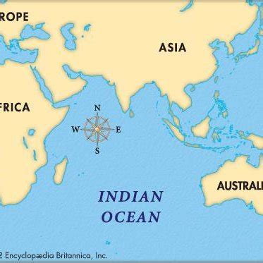 Showing a Map of the Indian Ocean: Fig.5: Showing the meeting point of