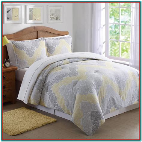 Yellow Grey And White Bedding Sets Bedroom Home Decorating Ideas