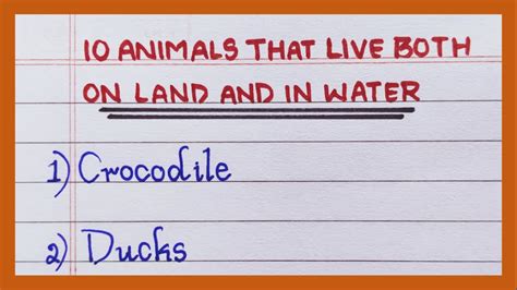 Animals That Live Both On Land And In Water Land And Water Living