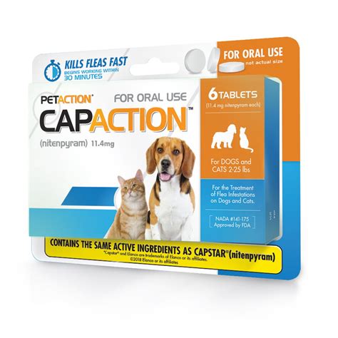 Capaction Fast Acting Flea Treatment For Small Dogs And Cats 6 Tablets