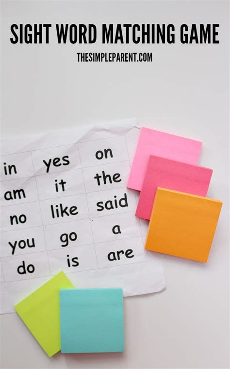Our games at portland proof. Easy Sight Word Matching with Post-It Notes