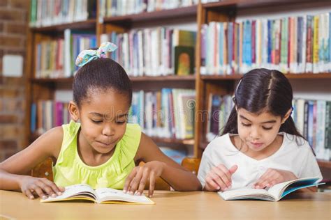 Pupils Reading Books In The Library Stock Image Image Of Learn Class