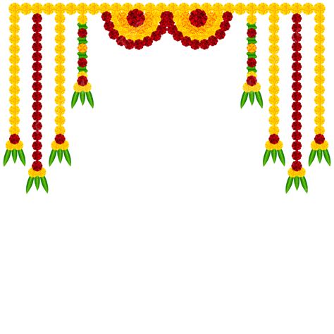 Marigold Toran Decoration Hindu Festival Border Vector Design Marigold