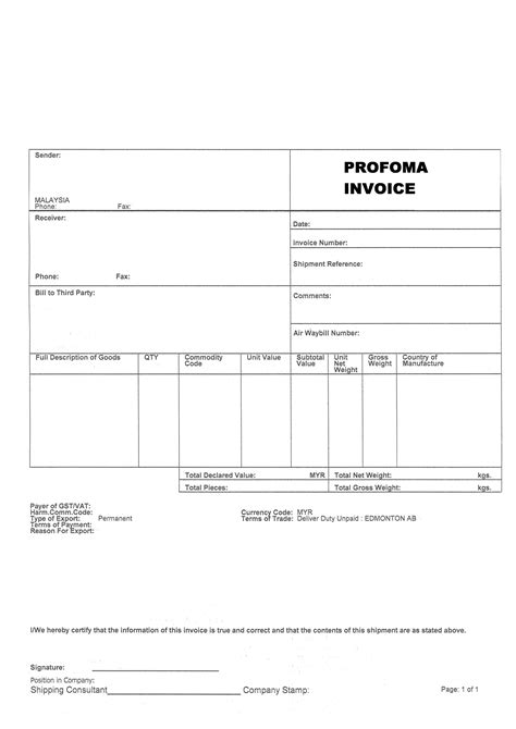 Download Proforma Invoice Invoice Template Ideas