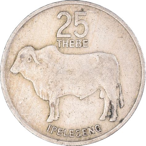 Coin Botswana 25 Thebe 1976 African Coins
