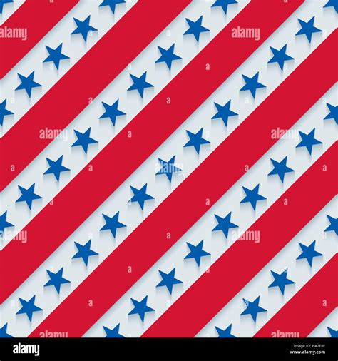 Stars And Stripes American Patriotic Pattern Seamless Background