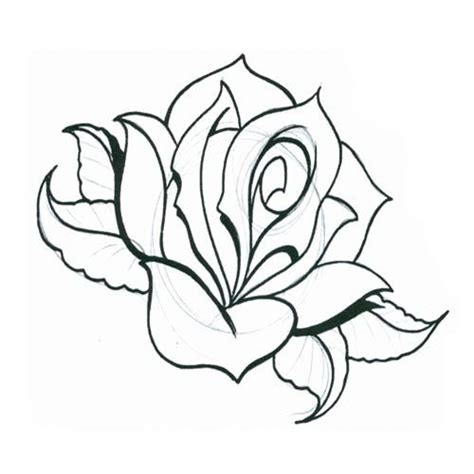 Tattoo in the style of the american old school. rose opening | Rose tattoo stencil, Tattoos gallery, Rose ...