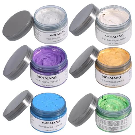 Mofajang 7 Colors Unisex Diy Hair Color Wax Mud Dye Cream One Time Temporary Modeling Hair Color