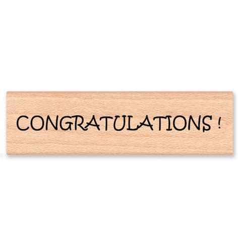 Congratulations Wood Mounted Rubber Stamp 09 16