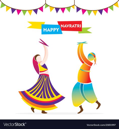 Celebrate Indian Navratri Festival Poster Design Vector Image