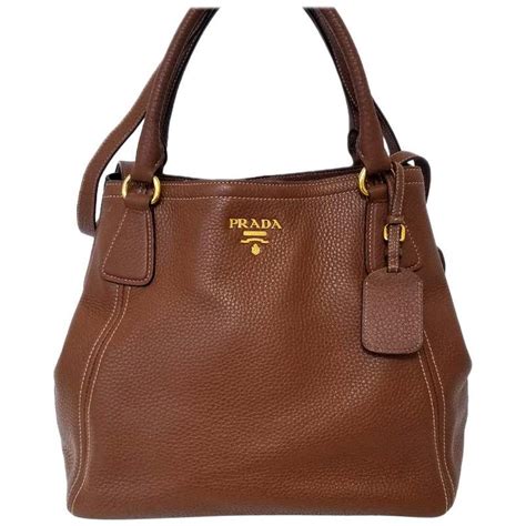 prada vitello daino brown solid satchel handbag at 1stdibs