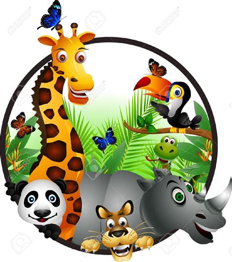 Cute Jungle Animal Vector Free Animals Clip Art Clipart Cartoon