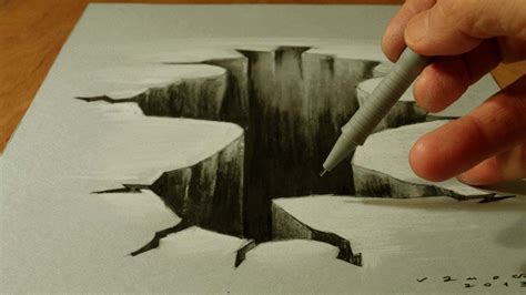 Trick Art On Paper Drawing 3d Hole Youtube