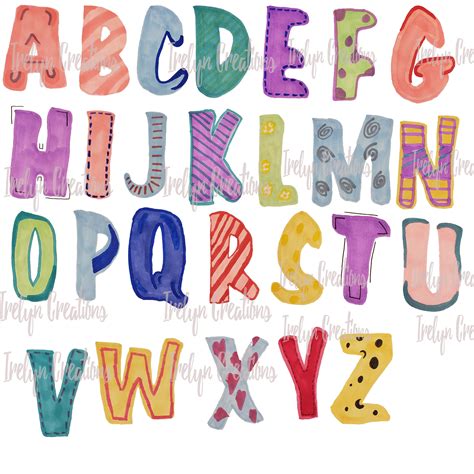 Cute Fun Whimsical Hand Drawn Bubble Letters Alphabet Font Etsy