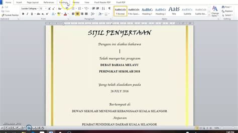 Ini tutorial cara print sijil yang mudah untuk rujukan anda. Membuat sijil menggunakan teknik mail merge - YouTube