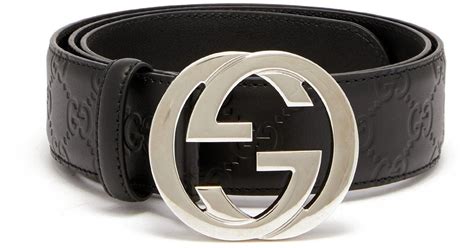 Gucci Signature Gg Logo Leather Belt In Black For Men Lyst