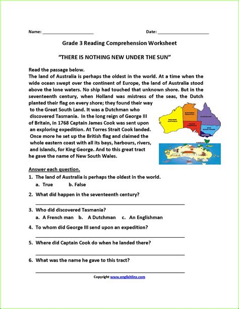 Grade 2 English Comprehension Worksheets Pdf Worksheet Resume