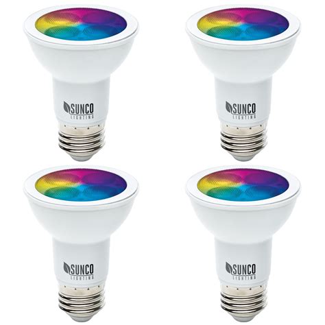 Sunco Lighting Wifi Led Par20 Smart Bulb 5w Color Changing Rgb And Cct