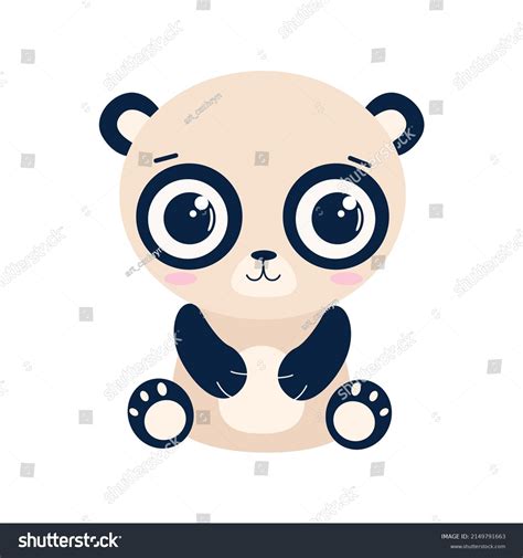 Vector Baby Panda Cartoon Flat Style Stock Vector Royalty Free