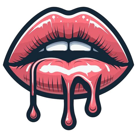 Premium Vector Female Lips Dripping Isolated On White Background