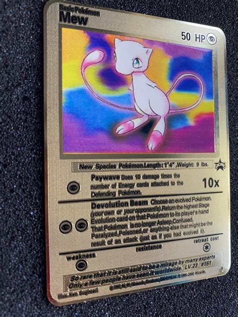 Golden Plated Pokémon Card Ancient Mew Mew Mewtwo 1pc Etsy