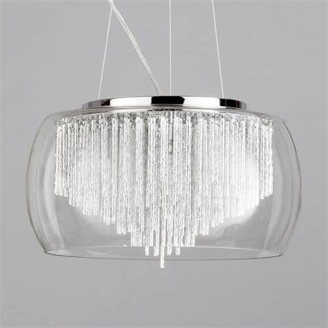 Ceiling light shades glass uk. Chrome & Glass 5 Light Ceiling Pendant Shade Aluminium Rods