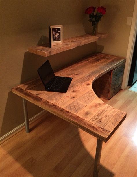 L Shaped Curved Desk With Drawers Diy Corner Desk Office Desk