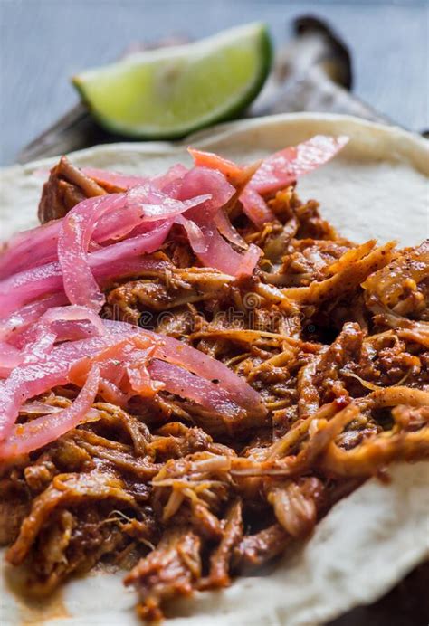 cochinita pibil tacos mexican slow roasted marinated pork stock image image  pink dinner