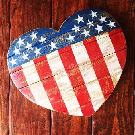American Flag Hand Painted Wine Barrel Stave Hanging American Flag