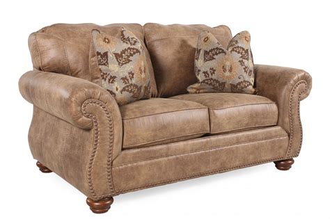 Nailhead Trimmed Traditional 66 Loveseat In Brown Mathis Brothers