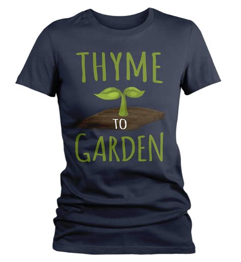 Womens Funny Gardening T Shirt Gardener Shirt Thyme To Garden Shirts Garden T Idea