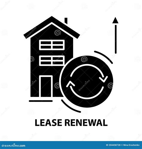 Lease Renewal Icon Black Vector Sign With Editable Strokes Concept