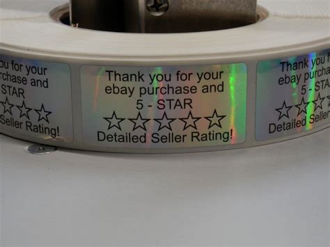 Thank You For Your Ebay Purchase Sticker Label 1x2 Holographic Prism
