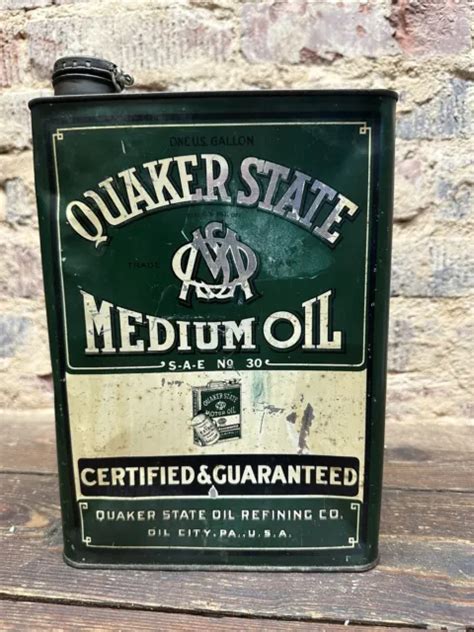 Vintage Gallon Slim Quaker State Motor Oil Can Gas Station Rare Antique Sign Picclick