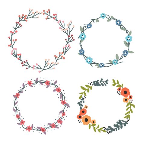 Colorful Floral Spring Wreaths 179564 Vector Art At Vecteezy