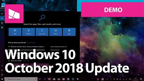 Windows 10 October 2018 Update Official Release Demo Version 1809