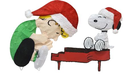 Tis Your Season Lighted Schroeder Snoopy And Leaning Lucy Peanuts