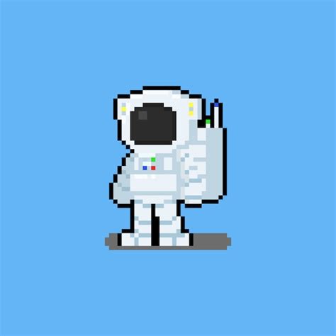 Premium Vector Pixel Art Cartoon Astronaut Character