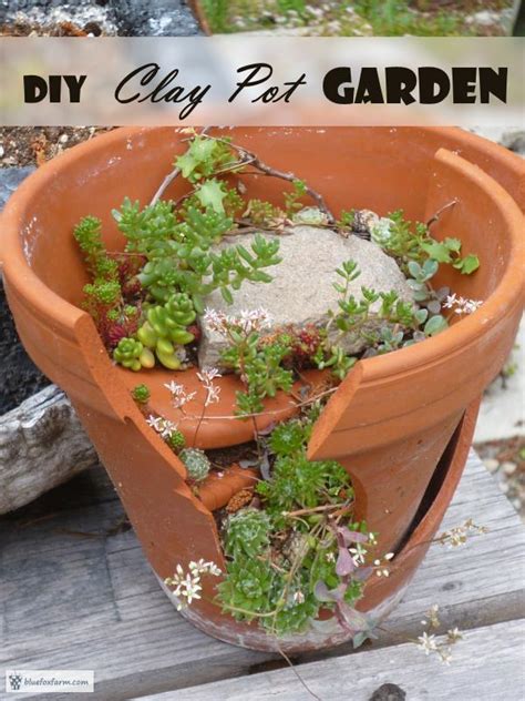 Simple budget friendly fairy garden. DIY Clay Pot Garden - make your own fairy garden