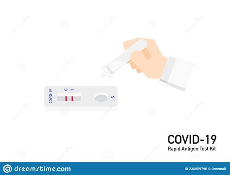 Resulted Covid 19 Rapid Antigen Test Kit Vector Set Isolated On White