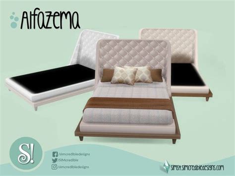 Simcredibles Alfazema Bed Frame Sims 4 Beds Sims 4 Bedroom Sims 4
