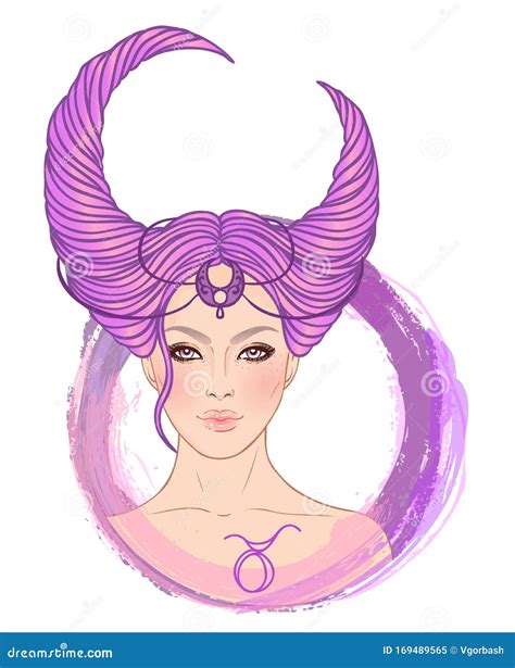 Illustration Of Taurus Astrological Sign As A Beautiful Girl Zodiac