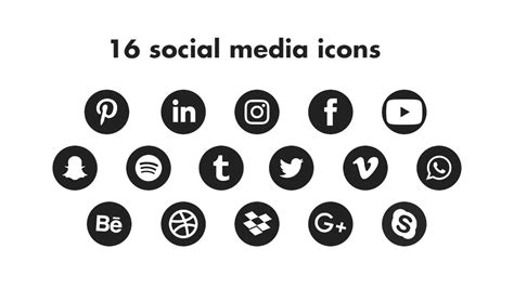 Free 16 Social Media Icons Alpha Overlay 6 Different Animations Youtube