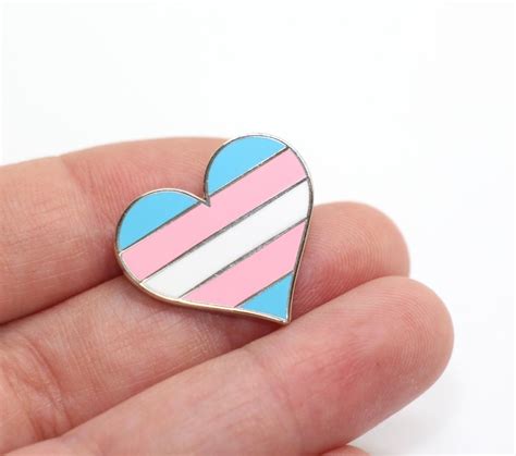 Prideoutlet Lapel Pins Transgender Pride Heart Lapel Pin