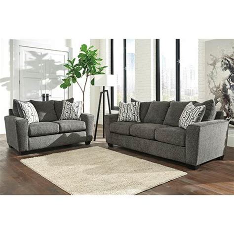 Signature Design By Ashley Twombley Gray Sofa And Loveseat