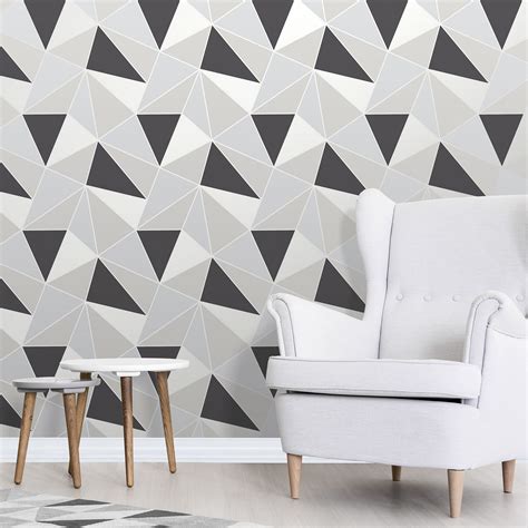 Fine Decor Apex Geometric Metallic Wallpaper Feature Wall
