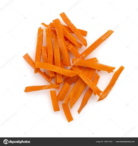 Peel the carrots and chop the ends off. Julienned Carrots Isolated on a White Background — Stock Photo © stock@photographyfirm.co.uk ...