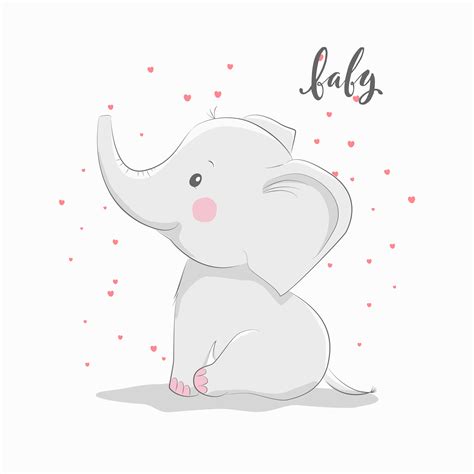 Cute Elephant Baby Vector Art At Vecteezy