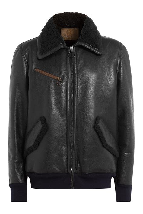 Golden goose deluxe brand jacket blue cotton casual size s woman. Golden Goose Deluxe Brand Leather Jacket With Shearling ...